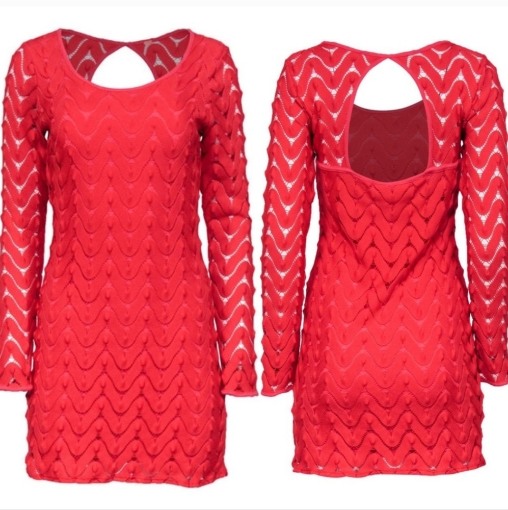 ~Free People Red Lace Bodycon Dress